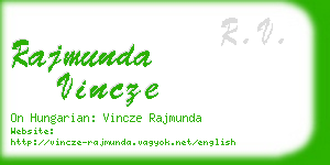 rajmunda vincze business card